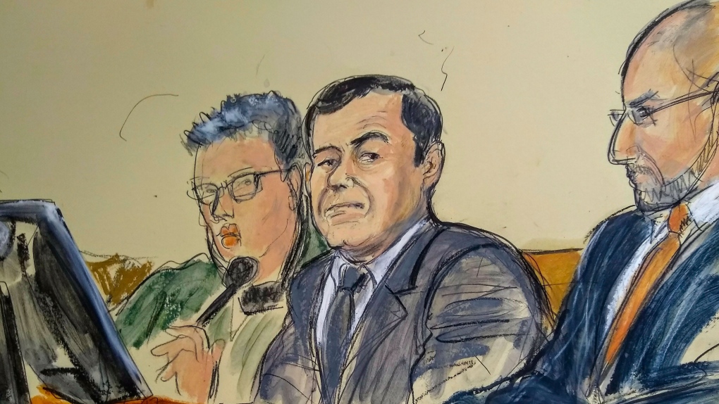 El Chapo inside courtroom 