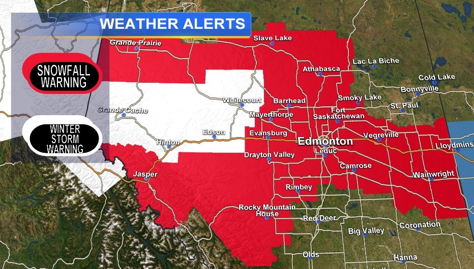Significant snowfall expected for parts of Alta., warnings issued CTV