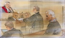Bruce McArthur appears in court for the first of a three-day sentencing hearing on February 4, 2019. (Sketch by John Mantha) 