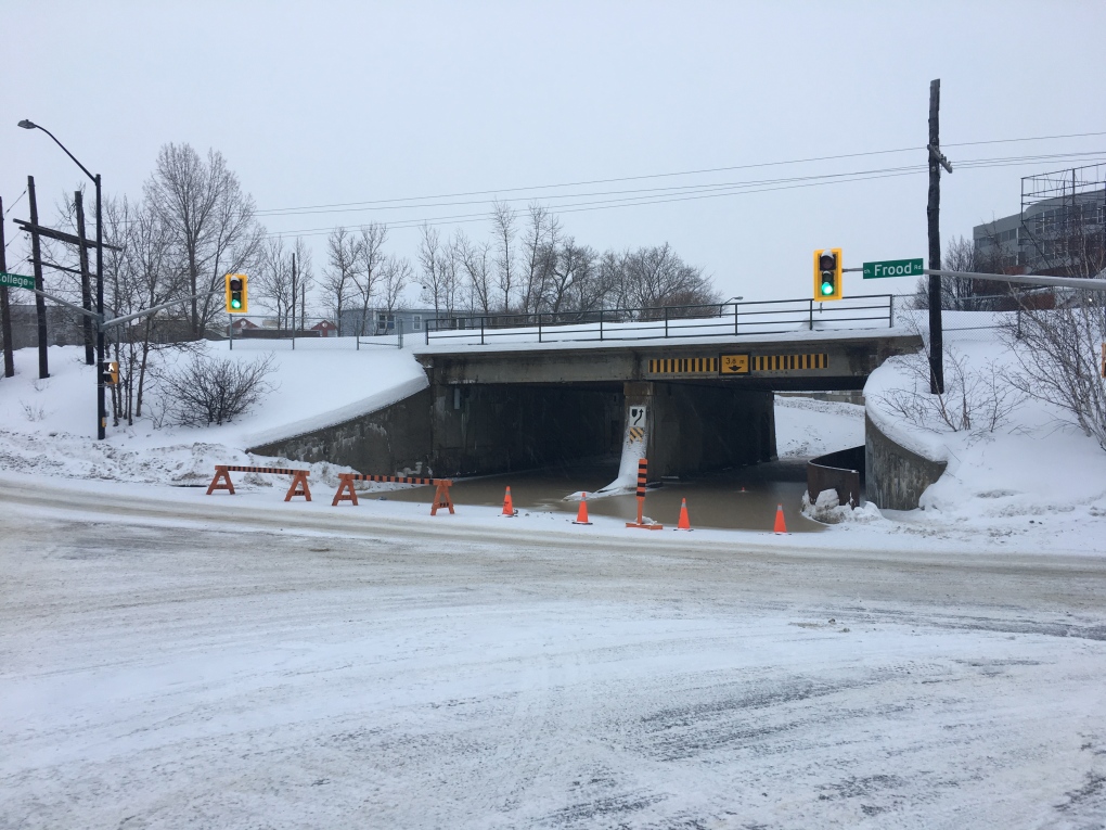 Underpass at College and Frood closed to traffic