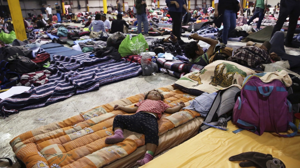 Migrants shelter in Piedras Negras, Mexico