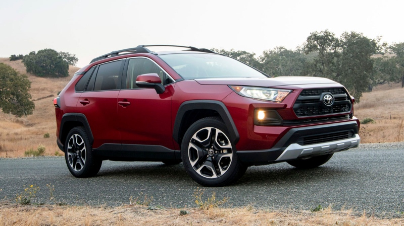 This undated photo provided by Toyota shows the 2019 Toyota RAV4. Two of the best-selling small SUVs on the market today are the Honda CR-V and the Toyota RAV4. (Toyota Motor Sales U.S.A. via AP)