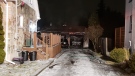 The aftermath of a garage fire. Neighbours tell CTV that they heard an explosion. (Scott Clarke / CTV Kitchener)