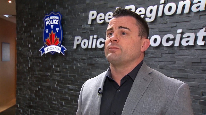Peel Regional Police Association President Adrian Woolley appears in this undated CTV News Toronto footage. 