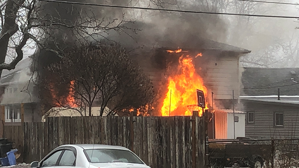 Firefighters were called to the 1600 block of Leduc Street in Windsor, Ont., on Tuesday, Feb. 13, 2019. (Courtesy Tyson Joseph)