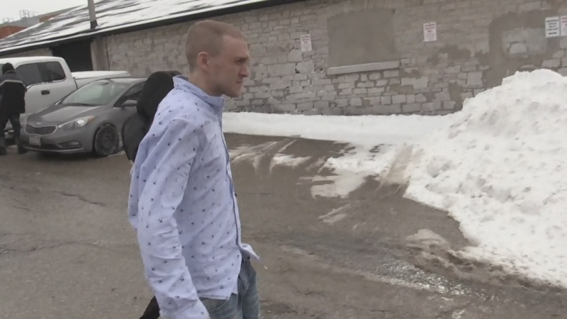 Nicholas Bullock, 29, walked out of the Barrie courthouse a free man on Wed. Feb. 13, 2019 (CTV News/Mike Walker)