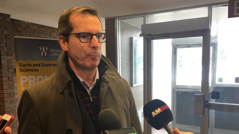 Former Ontario Premier Dalton McGuinty encourages Canadians to do more to protect the environment during a stop in Windsor on February 13, 2019. ( Chris Campbell / CTV Windsor )