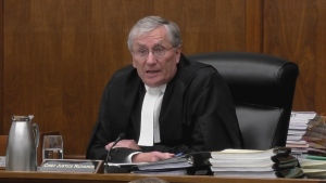 Chief Justice Robert Richards presides over the Saskatchewan Court of Appeal in Regina, Wednesday, Feb.13, 2019. (THE CANADIAN PRESS/HO-CBC)