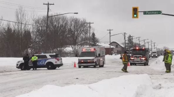 Snowmobile crash involving a transport in Sudbury