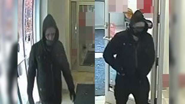 A suspect wanted in connection to a bank robbery