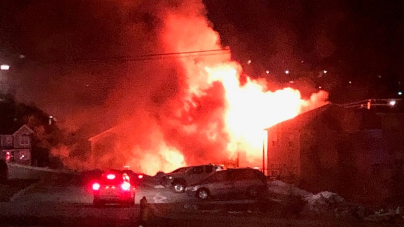 A fire is seen engulfing a home in Halifax on Feb. 19, 2019. (Source: Brandon Christian)