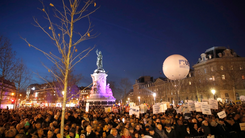rally against anti-Semitism in Paris