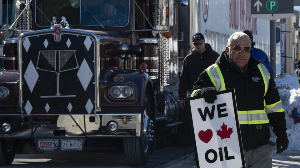 A pro-oil protester