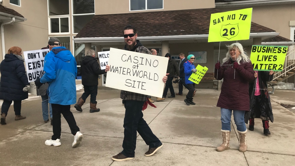 Protesters in Wasaga Beach