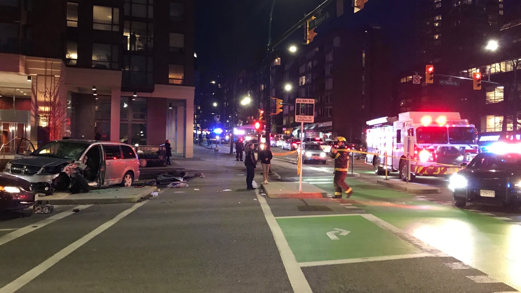 serious crash in downtown Vancouver 