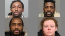 Four suspects in a human trafficking investigation are pictured in this composite image of photos distributed by Toronto police Thursday February 28, 2019. 