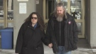 Kevin and Victoria Williams exit the courthouse in London, Ont. on Thursday, Feb. 28, 2019. (Nick Paparella / CTV London)