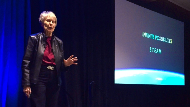 Canada's first female astronaut Roberta Bondar speaks to students at the University of Windsor on February 28, 2019 ( photo from Chris Houser at University of Windsor )