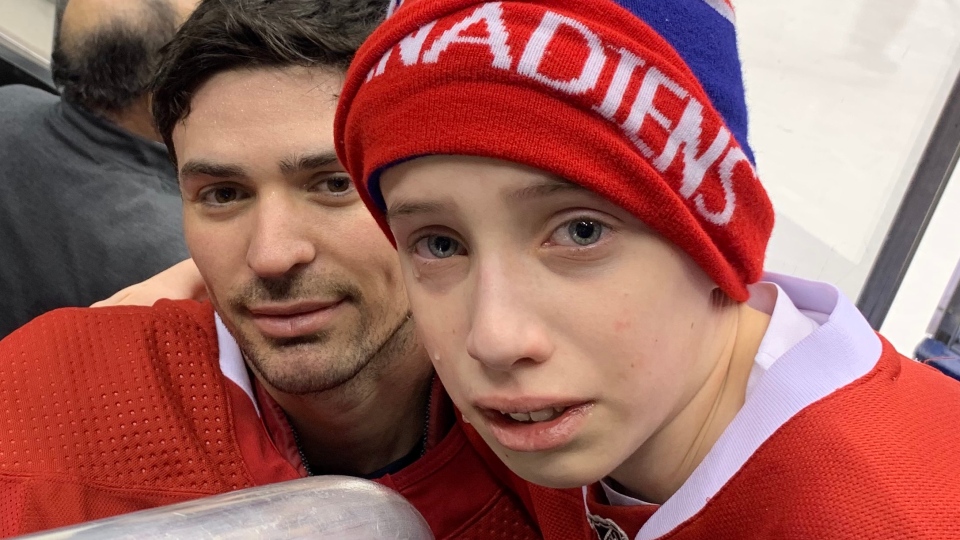 Anderson Whitehead posing with Carey Price
