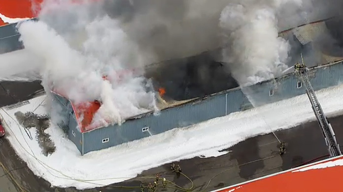 Flames rip through flying club in Caledon | CTV News