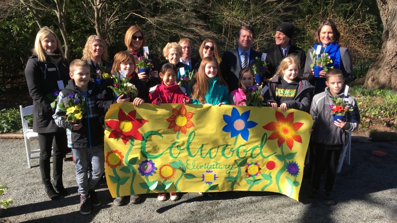 Students from Colwood Elementary help kick off the 2019 Greater Victoria Flower Count. (CTV Vancouver Island) 
