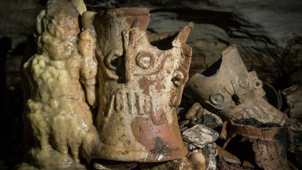 Pre-columbian artifacts in Chichen Itza