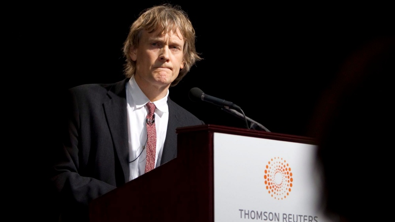 Thomson Reuters Chairman David Thomson speaks during the company's Annual Meeting of Shareholders in Toronto, May 3, 2011. According to Forbes magazine, Thomson is the richest man in Canada. (THE CANADIAN PRESS/Darren Calabrese)