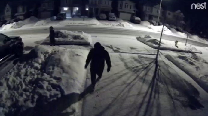 Two people seen approaching a home on video.