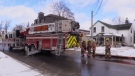 Firefighters deal with a fire on Main Street in Listowel, Ont. on Thursday, March 7, 2019. (Scott Miller / CTV London)