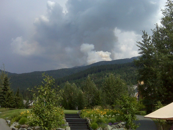 Tourists are being evacuated from Blackcomb Mountain in Whistler, after a wildfire broke out on the popular mountain Thursday afternoon.