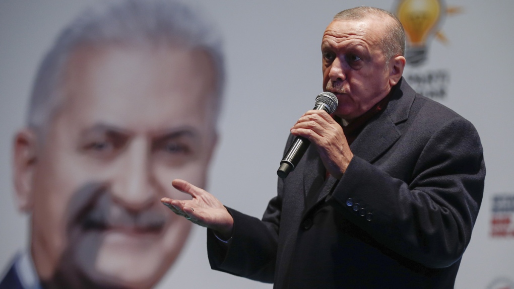 Recep Tayyip Erdogan at a rally in Istanbul
