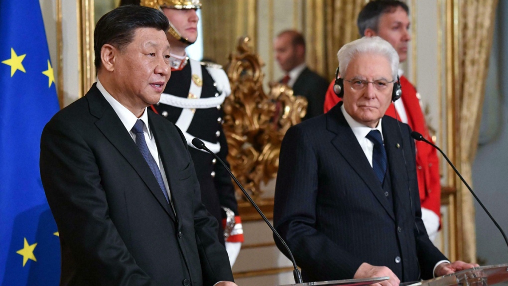 Xi Jinping and Sergio Mattarella in Rome