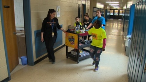 Once a week, a group of Grade 8 students wander the halls of Earnscliffe Sr. Public School selling homemade goodies and coffee to staff. 