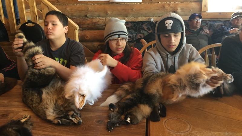 Indigenous youth learn about the fur trade and which animals can be skinned and sold at a camp on Tobin Lake. (Holly Giesbrecht/CTV Prince Albert)