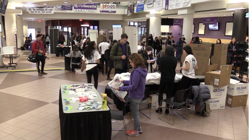 'Get Tested Western' encourages students to get tested for STIs in London, Ont. on Thursday, March 28, 2019. (Celine Moreau / CTV London)