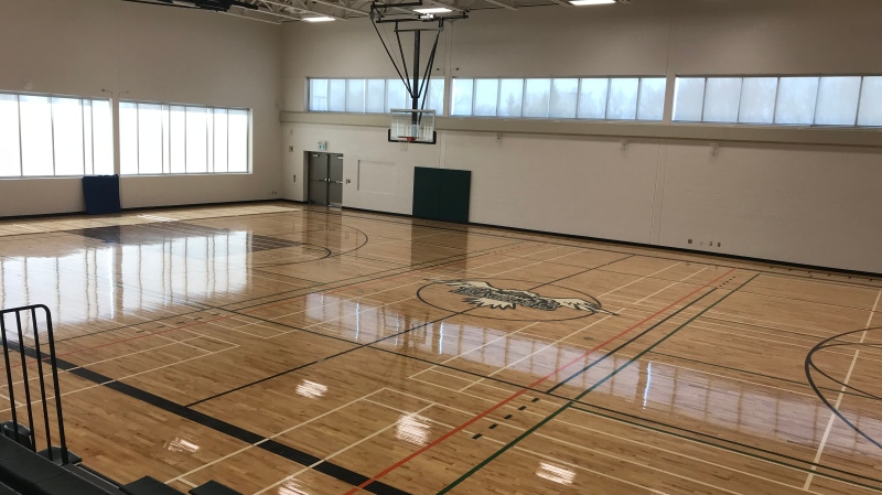 A newly renovated gym at Elmvale District High School on Thurs., Apr. 4, 2019 (CTV News/Beatrice Vaisman)