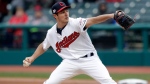 Cleveland Indians starting pitcher Trevor Bauer delivers in the first inning of a baseball game against the Toronto Blue Jays, Thursday, April 4, 2019, in Cleveland. (AP Photo/Tony Dejak)