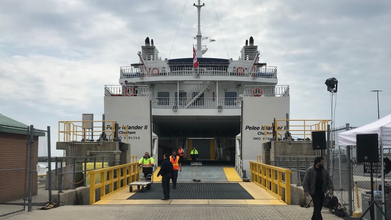 The Pelee Islander II just about ready for her maiden voyage in Leamington, Ont., on Friday, April 5, 2019. (Rich Garton / CTV Windsor)