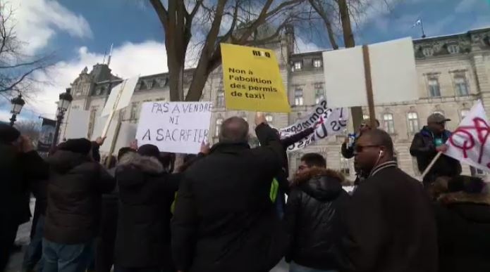 Taxi drivers protest Quebec