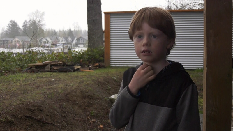 Zach Bromley, 7, suffered serious injuries after he was attacked by a cougar near his Lake Cowichan home on March 29, 2019. (CTV Vancouver Island)
