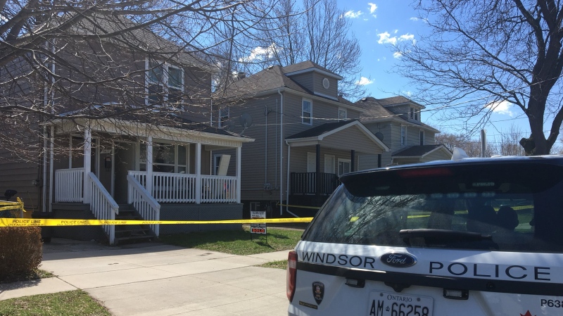 Windsor police have a home taped off on Cross Street as part of a missing person investigation in Windsor, Ont., on Monday, April 15, 2019. (Ricardo Veneza / CTV Windsor)