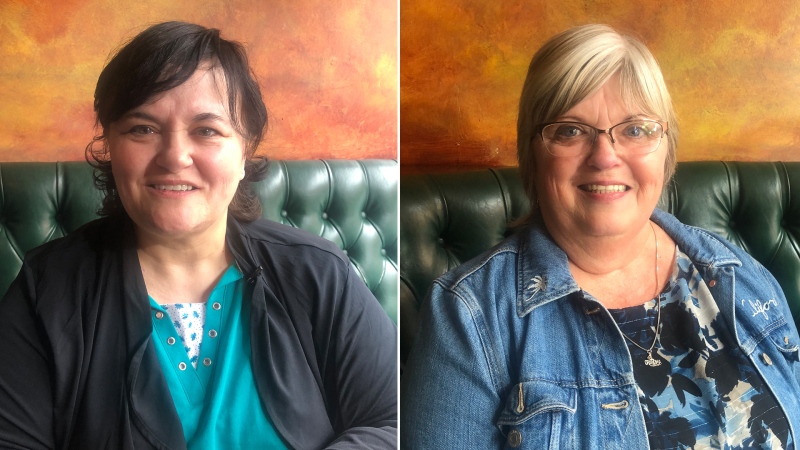 Half-sisters Michele Gibson, left, and Debbie Walsh met for the first time after connecting through Ancestry.ca. 