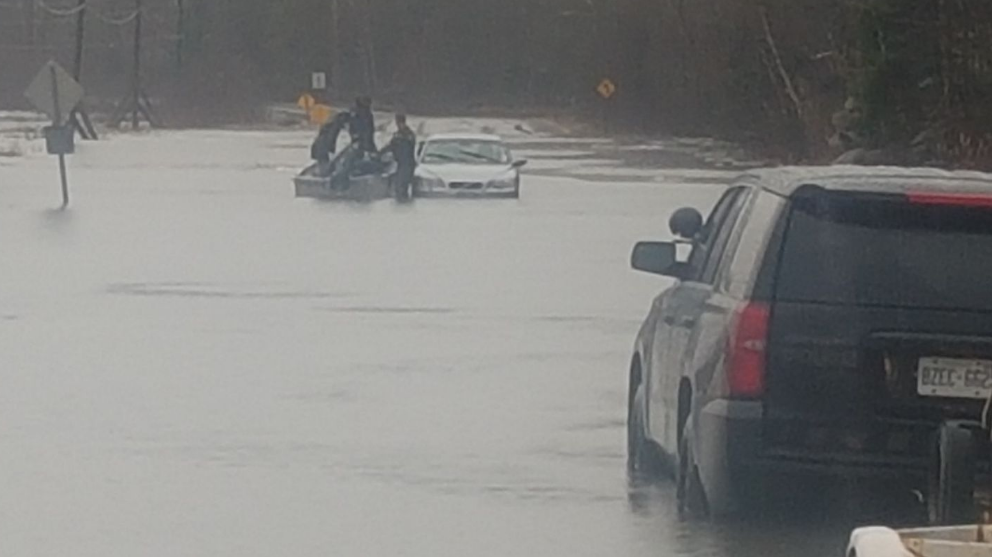 Huntsville OPP rescue car from flooding