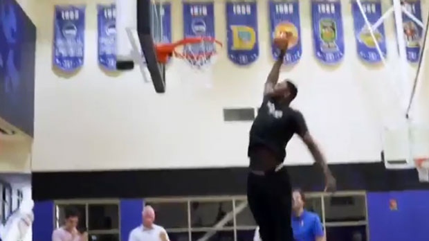 Slam dunk: Basketball player aids in gender-reveal | CTV News