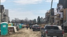 Toronto police say that scaffolding collapsed at a construction site in Etobicoke on April 22, 2019. (Janice Golding/CTV News Toronto)