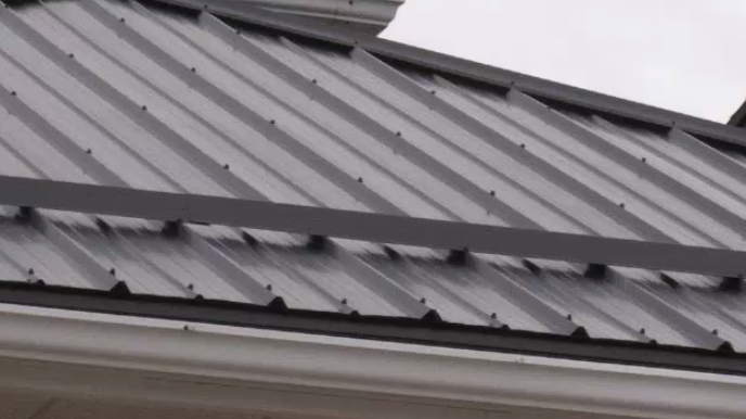 A metal roof on a house
