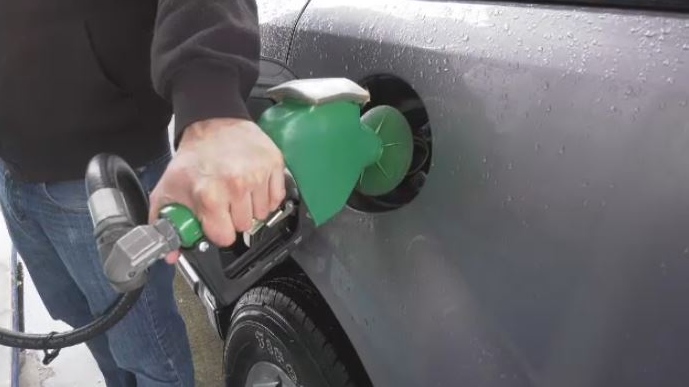 A driver fills up on gas at a station in Greater Victoria on April 22, 2019. (CTV News)