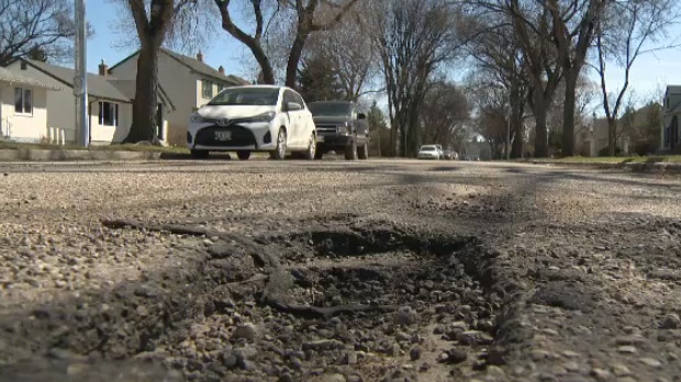 File image of a pothole on a residential street ta