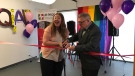 Jacq Brasseur and Ralph Goodale cut the ribbon on the new UR Pride Centre (Stefanie Davis / CTV Regina)