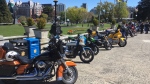 Motorcycles are seen in Victoria in this file photo from 2019.